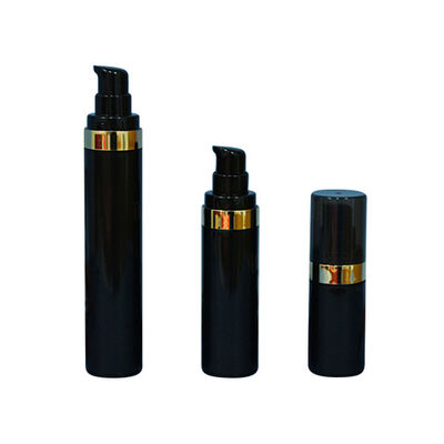 Botellas privadas de aire cosméticas plásticas privadas de aire de la botella 30ml 50ml 80ml 100ml 120ml 150ml de la bomba del negro de la muestra libre