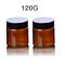 Tapa cosmética del negro de 120g Amber Plastic Packaging Jars With