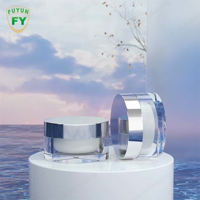 Tarro cosmético de acrílico plástico de Fuyun 15ml 30ml 50ml con el casquillo de plata